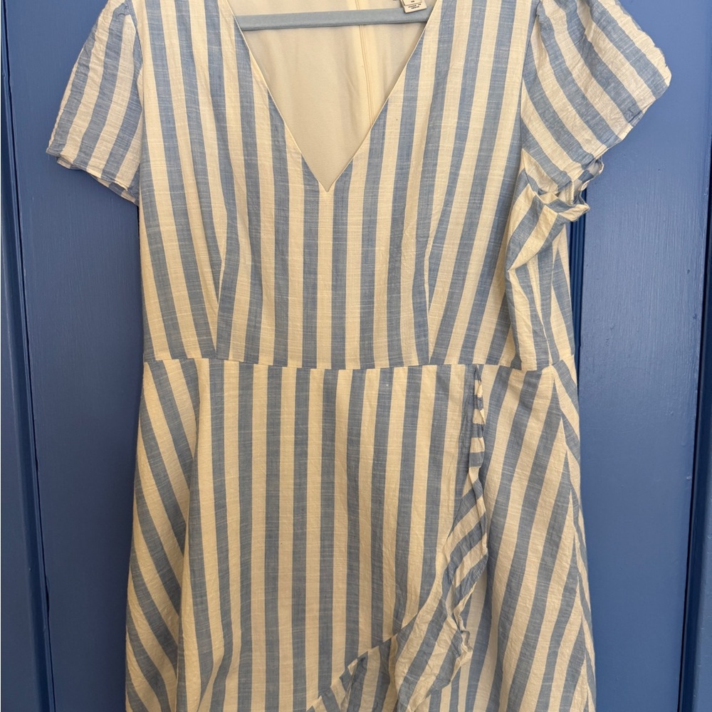 Jcrew Blue and White Striped sundress  for